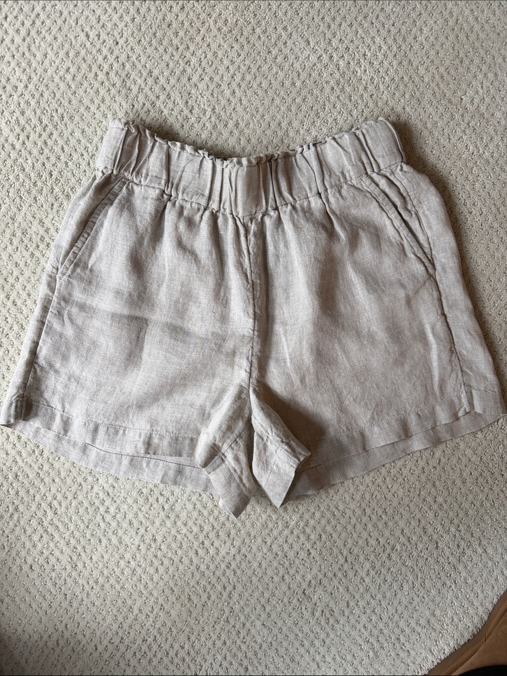 J. Crew Women's High-Waist Linen Shorts — Oatmeal, S